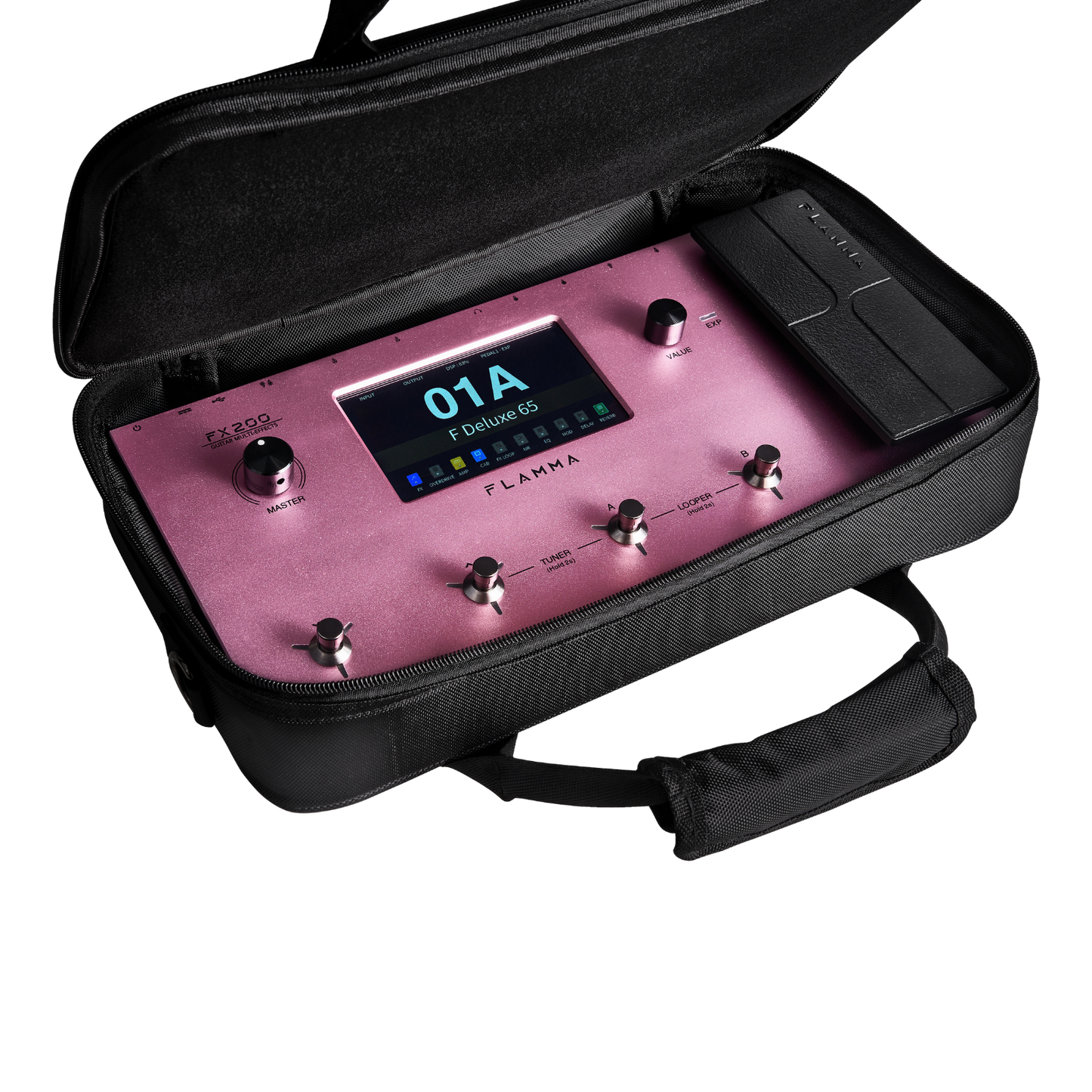 FLAMMA FC200 Pedal Carry Bg Guitar Rig Bag for Multi Effects Pedal