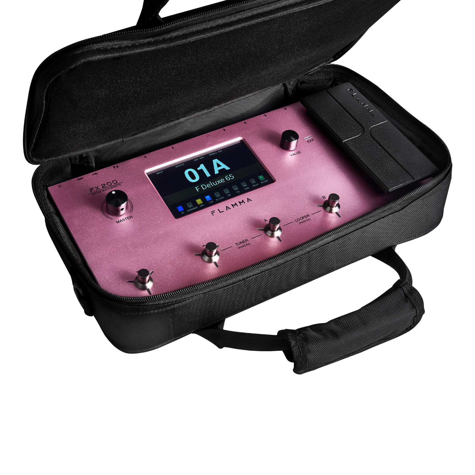 FLAMMA FC200 Pedal Carry Bg Guitar Rig Bag for Multi Effects Pedal