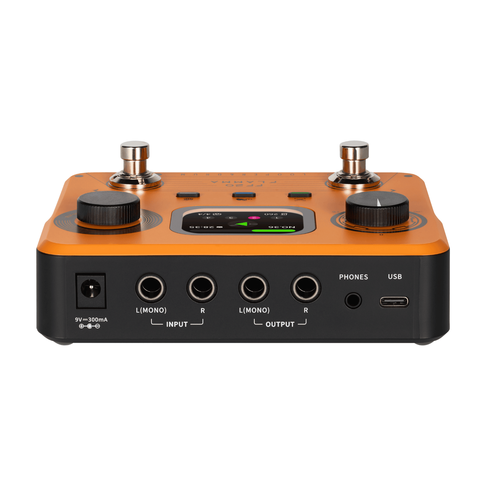 FLAMMA FF20 Stereo Dual Footswitch Looper Drum Machine Pedal