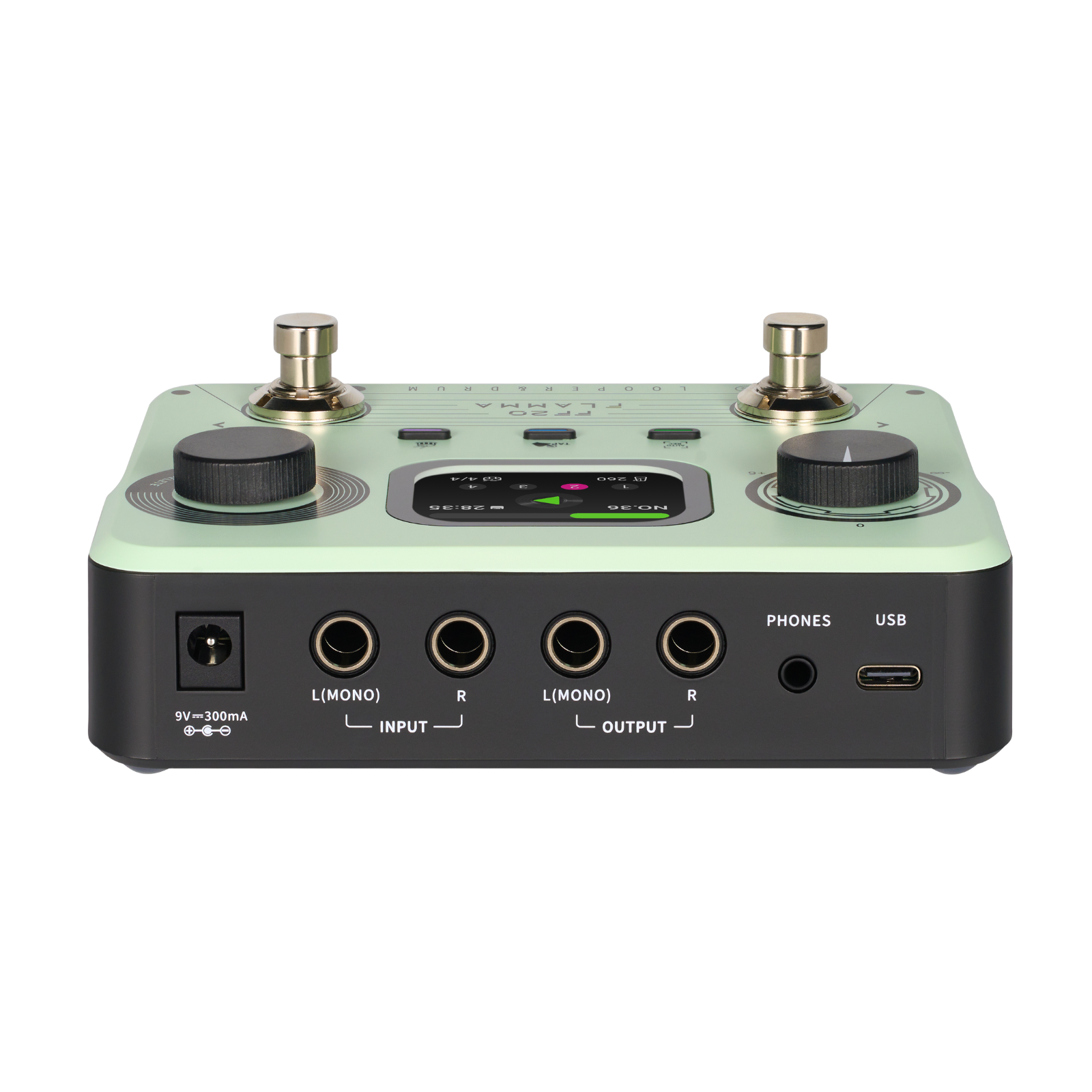FLAMMA FF20 Stereo Dual Footswitch Looper Drum Machine Pedal