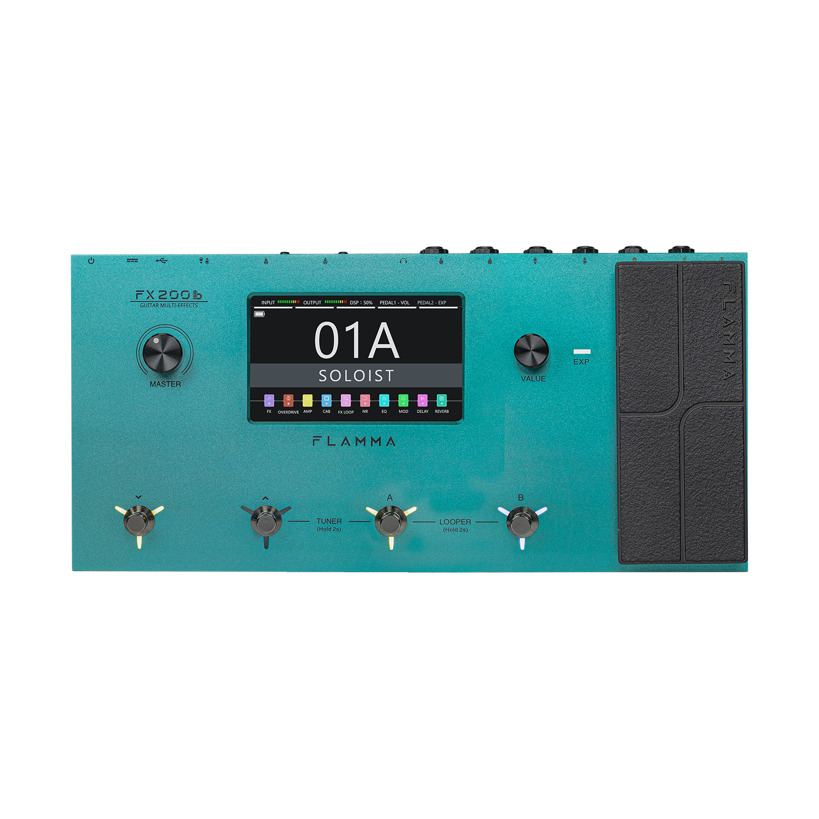 🎸FLAMMA FX200b Guitar Multi Effects Bulit-in Rechargable 3000mAh Battery