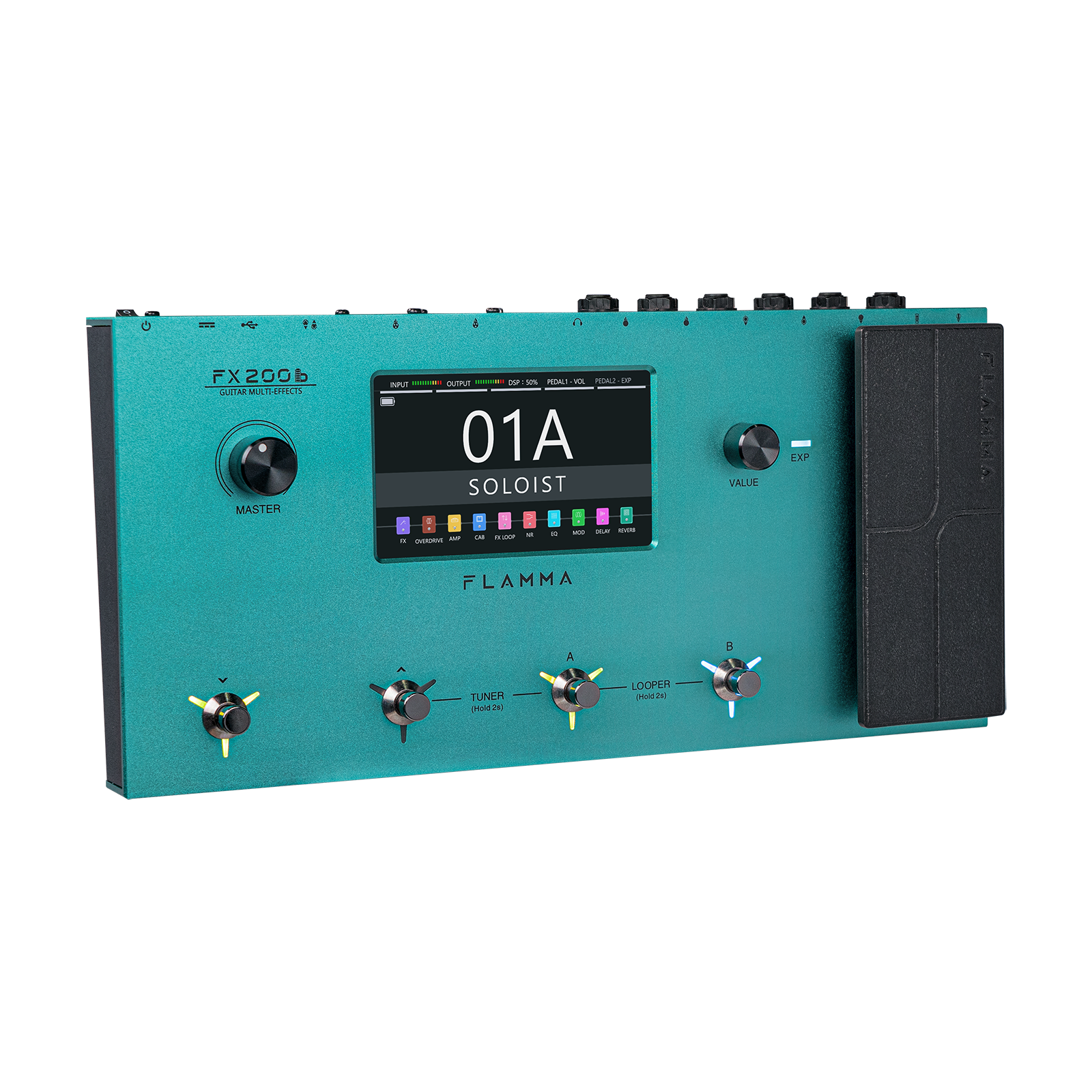 🎸FLAMMA FX200b Guitar Multi Effects Bulit-in Rechargable 3000mAh Battery
