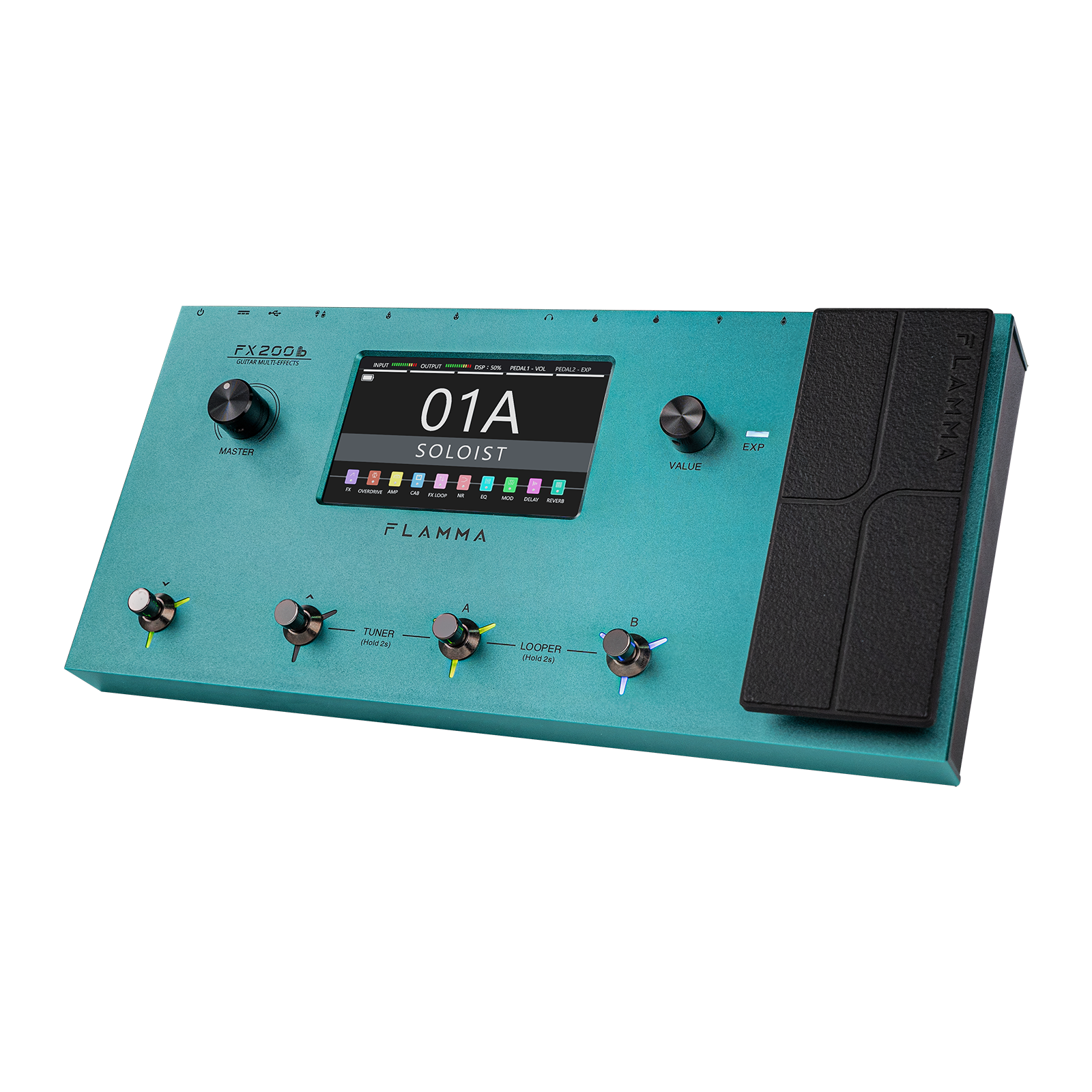 🎸FLAMMA FX200b Guitar Multi Effects Bulit-in Rechargable 3000mAh Battery