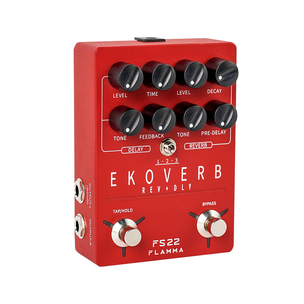 FLAMMA FS22 Ekoverb Guitar Stereo Dual Reverb Delay Effects Pedal